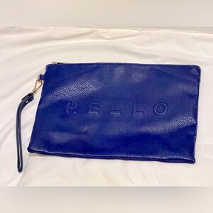 Sole Society Blue Leather Clutch Handbag
